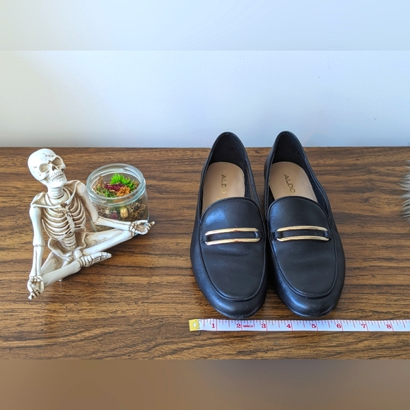 black leather loafers (with gold detail) | ALDO - Picture 3 of 6